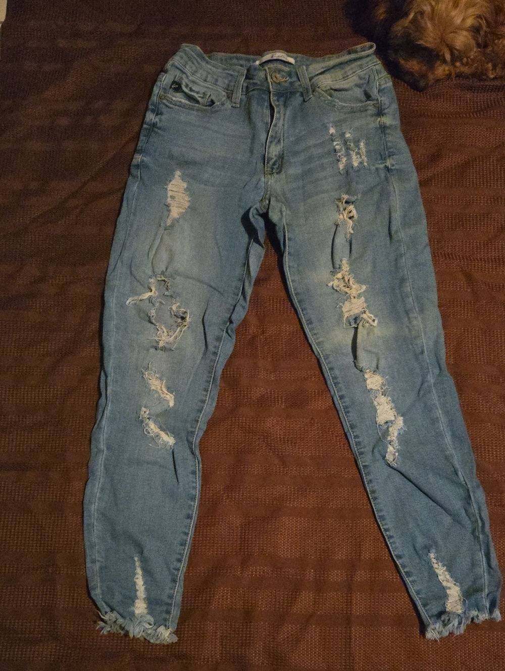 KanCan High-Rise Distressed Light Blue Ripped Jeans